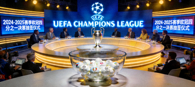 欧冠四分之一决赛抽签仪式现场画面